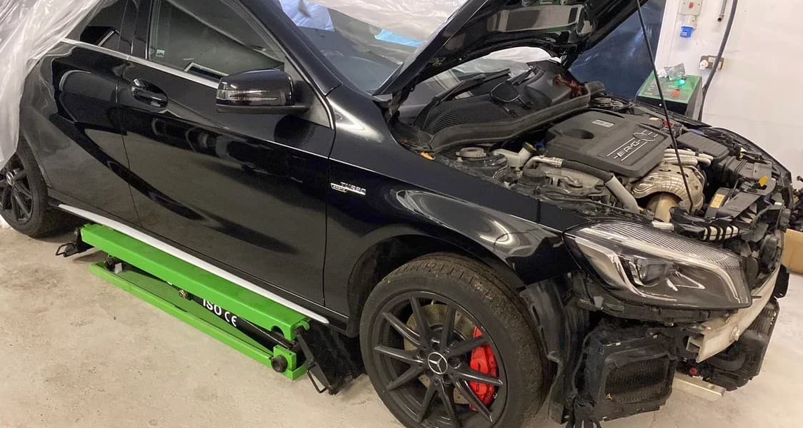 Mechanic working on a car